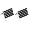 Stylish men's French business shirt, black striped tie clip, cufflinks, source alloy