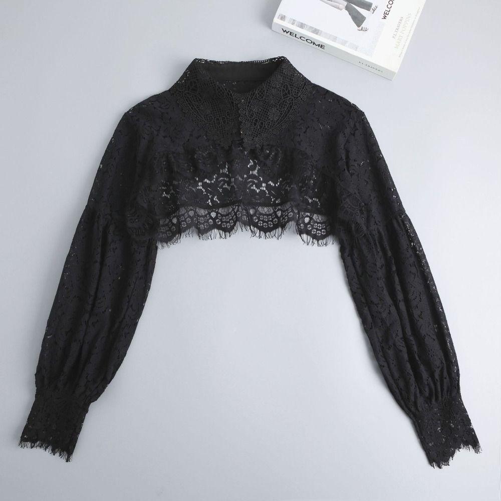 Cape Lace Fake Collar Cloak Flower Scarves Simple Lace Shawl Female