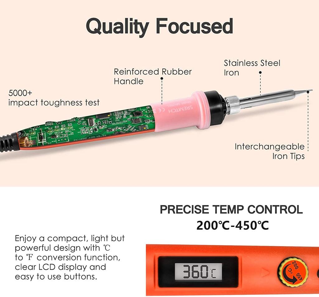 80 Вт комплект паяльника с ЖК-дисплеем, сварочная ручка с регулируемой температурой, инструмент для распайки, насос для пайки, 110 В 220 В