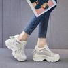 2021 Женские Легкие Универсальные Кроссовки в Стиле Папы - Модные Повседневные Туфли на Толстой Подошве, Увеличивающие Рост