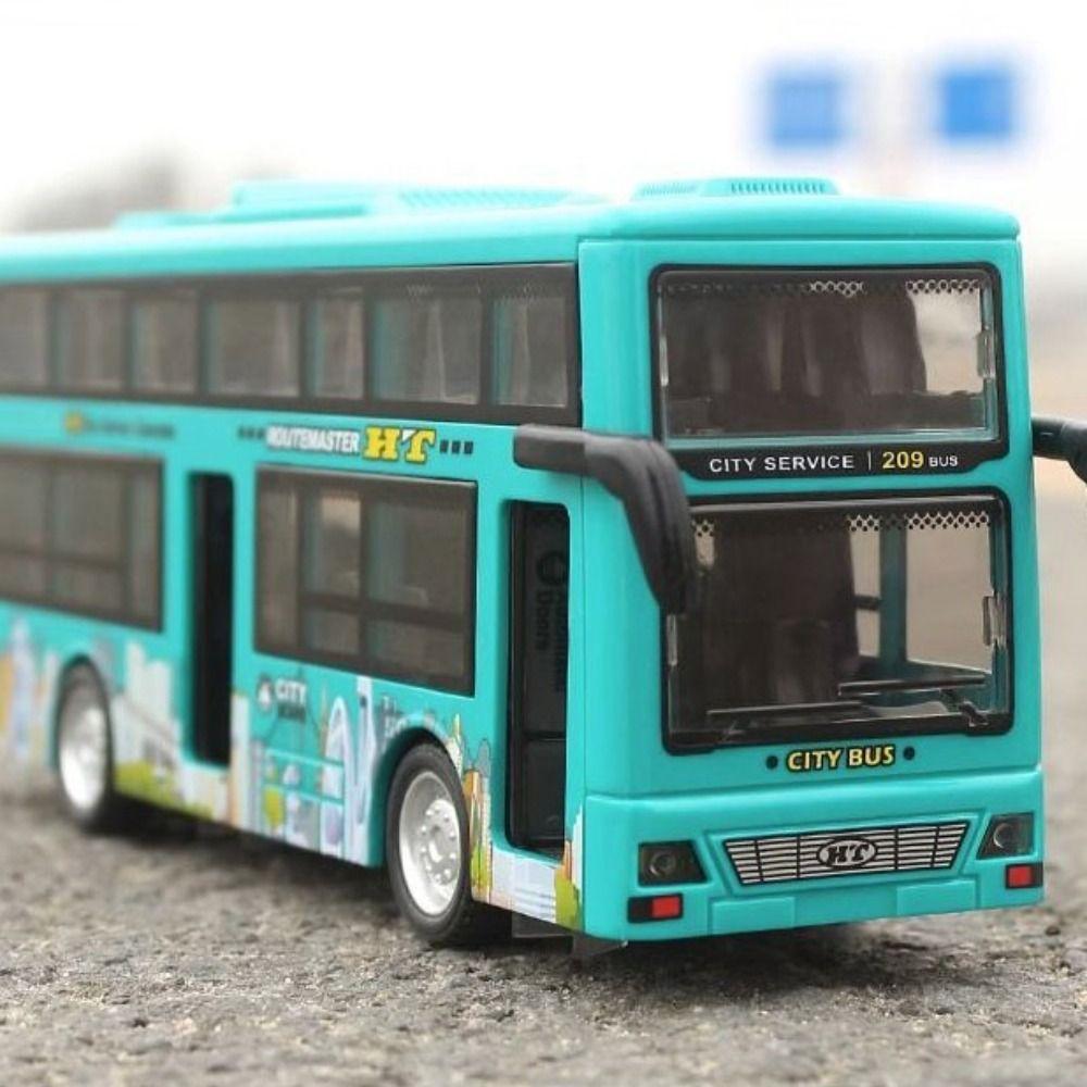 Friction Powered Double Decker Bus Model Open the Door Sightseeing Bus Model  Boys Toy