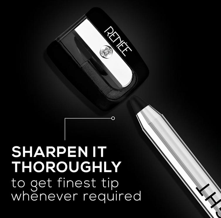 RENEE Карандаш для глаз Midnight Kohl Стойкий к смазыванию и водостойкий Каял Витамин Е, Оливковое масло и Касторовое масло - Матовый финиш Стойкость 24 часа, 1,5 г