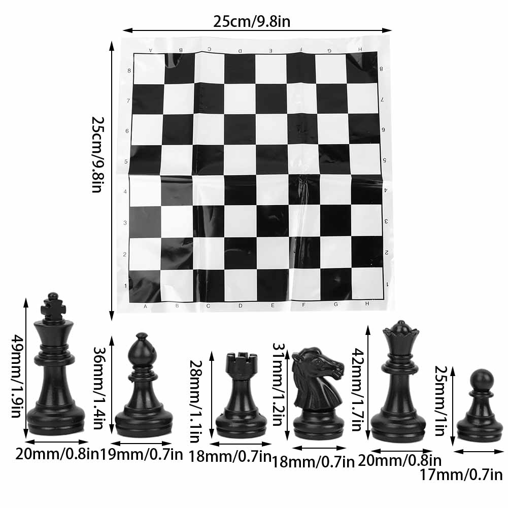 Портативный пластиковый международный шахматный набор для вечеринок(белый)