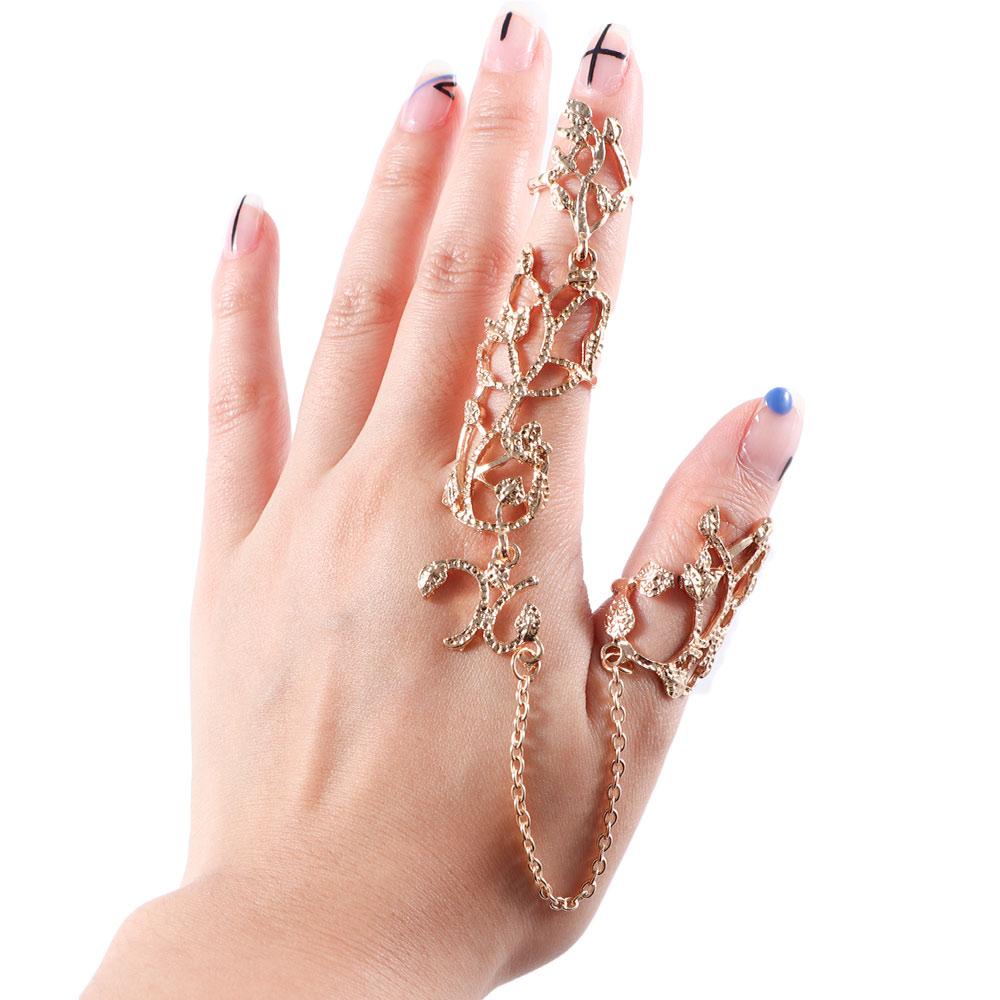 Jewelry Punk Rock Double Full Finger Knuckle Ring Gothic