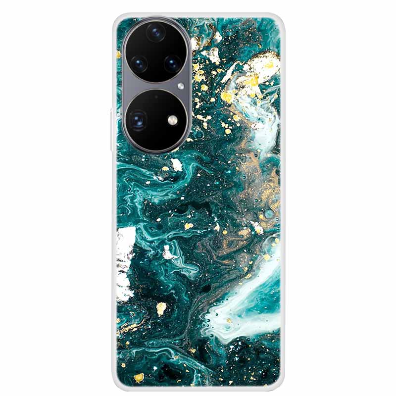 Чехол для Huawei P50 Pro P50 P50E Прозрачный Модный Ударопрочный Чехол из ТПУ Силикона для Huawei P50 Pro Чехол P 50 Защитный P50Pro