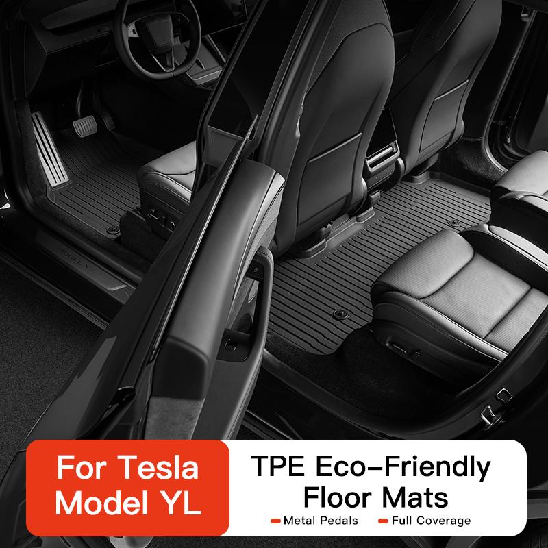 YZ TPE Car Floor Mats With metal pedals for Tesla Model YL Luggage Mat Set Four Seasons Waterproof Anti-slip Trunk Mat