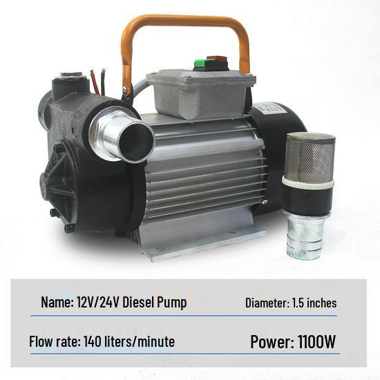High-Power Diesel Electric Self-Priming Oil Transfer Pump, 12V/24V/220V, 550W Vehicle-Mounted Fuel Dispenser