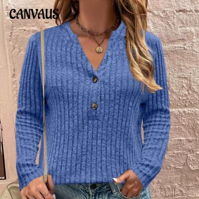 Женская осенне-зимняя новая однотонная блузка с длинным рукавом и отделкой в полоску