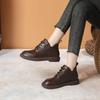 2024 Soft Leather Soft Sole English Style Women's Boots Autumn/Winter Flat Bottom Vintage Short Boots Chelsea Boots for Women