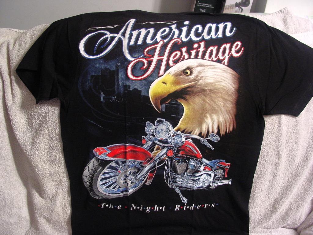 EAGLE MOTORCYCLE AMERICAN HERITAGE THE NIGHT RIDERS Футболка байкера