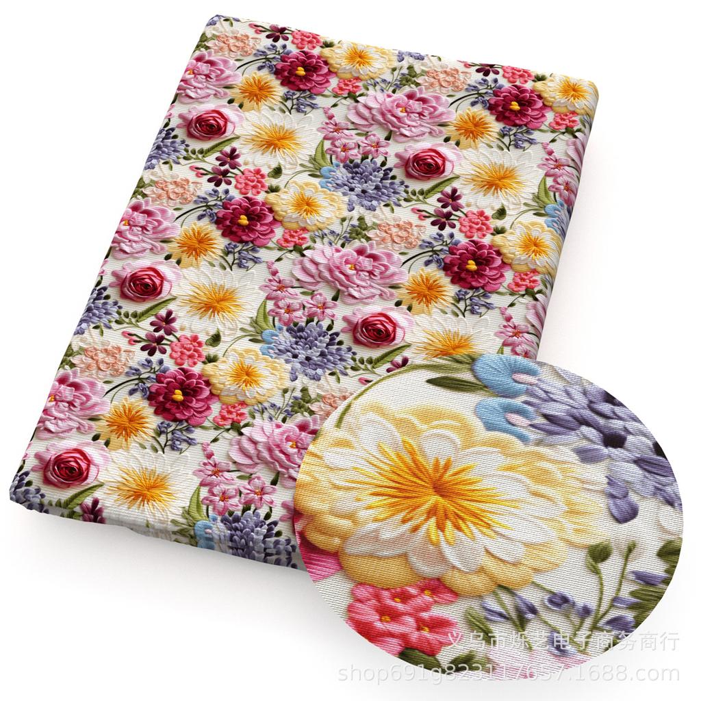 Сделай сам Синтетическая кожа Ткань Цветы Цветочный принт Имитация вышивки Искусственная кожа Обувь Имитация вышивки