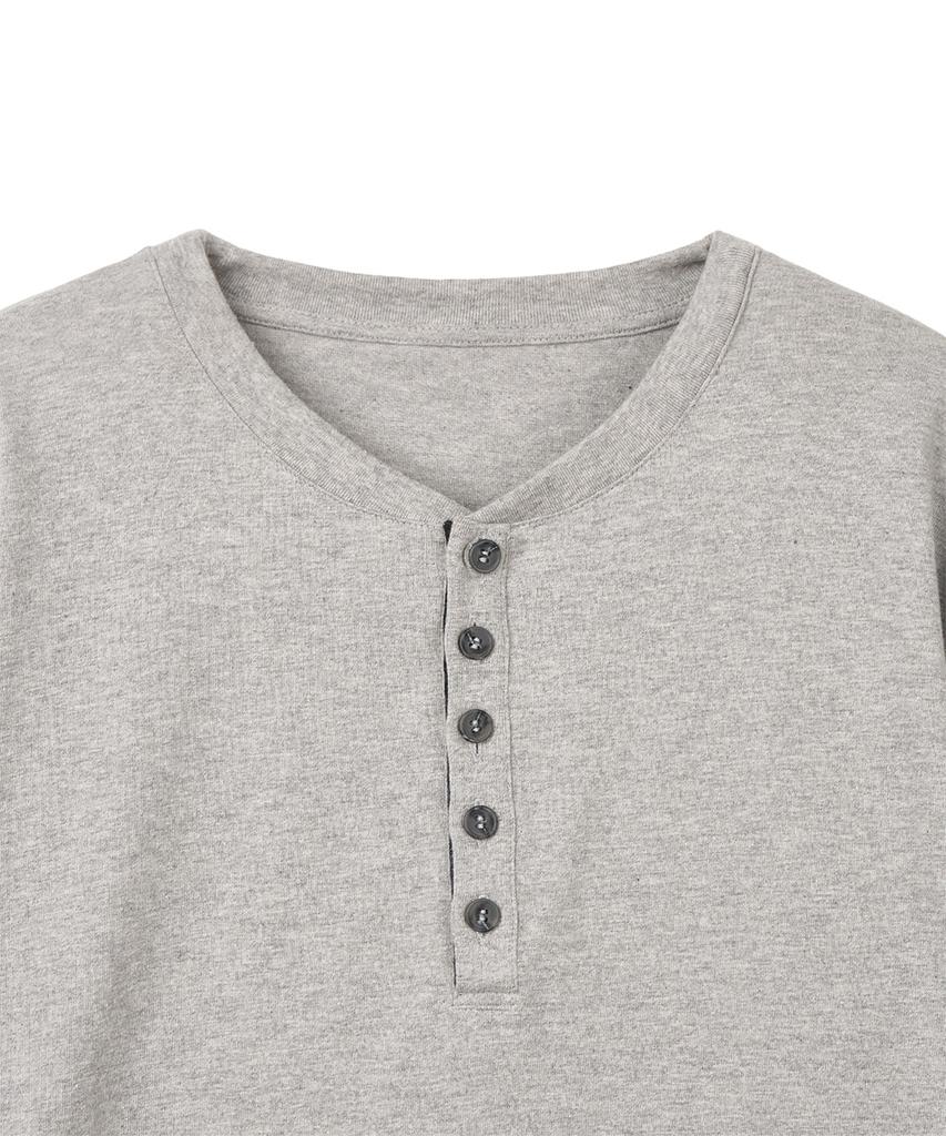 Футболка-henley Dandel Dd Check с закатывающимися рукавами и воротником-стойкой (серый)