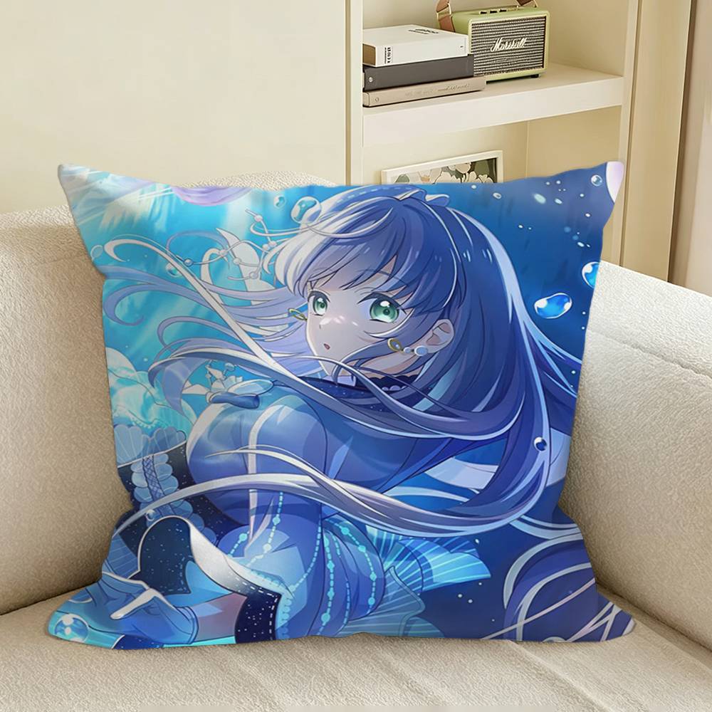 LoveLive KKozue Otomune Square Sofa Pillow Cover Solid Color Living Room Home Decor Cushion Case