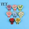 Gift for Flower Lovers Bouquet Brooch Pin Women, Enamel Romantic Jewelry, Durable Floral Zinc Alloy Lapel Coats Dresses And Scarves Gold Edge