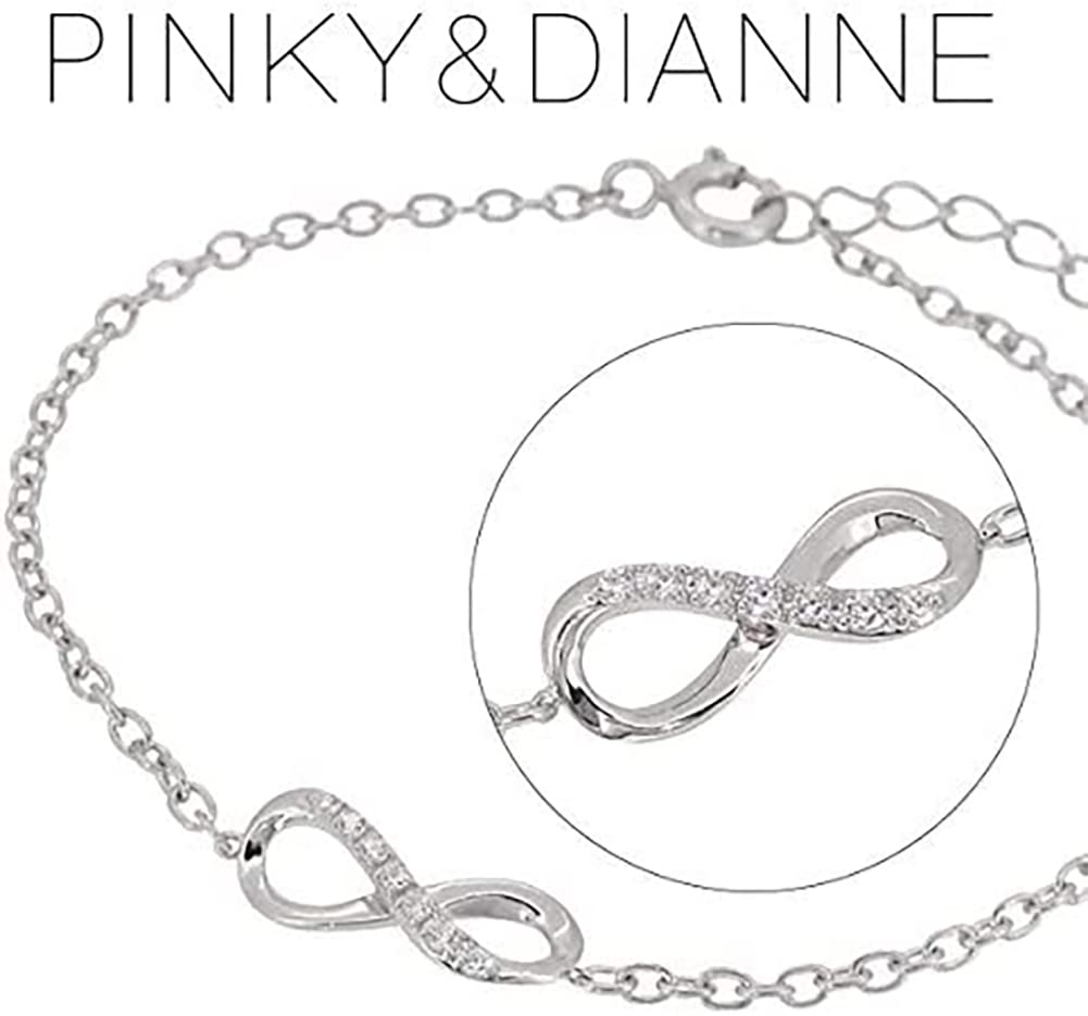 [Pinky & Dianne] Специальное издание Браслет из серебра 950 пробы с фианитом Infinity для женщин - Простой дизайн