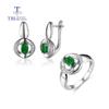 Natural Zambia Emerald Earring Oval Cut 4*6mm Real Gemstone Fine Jewelry 925 Sterling Silver for Women Mom Wife Nice Gift