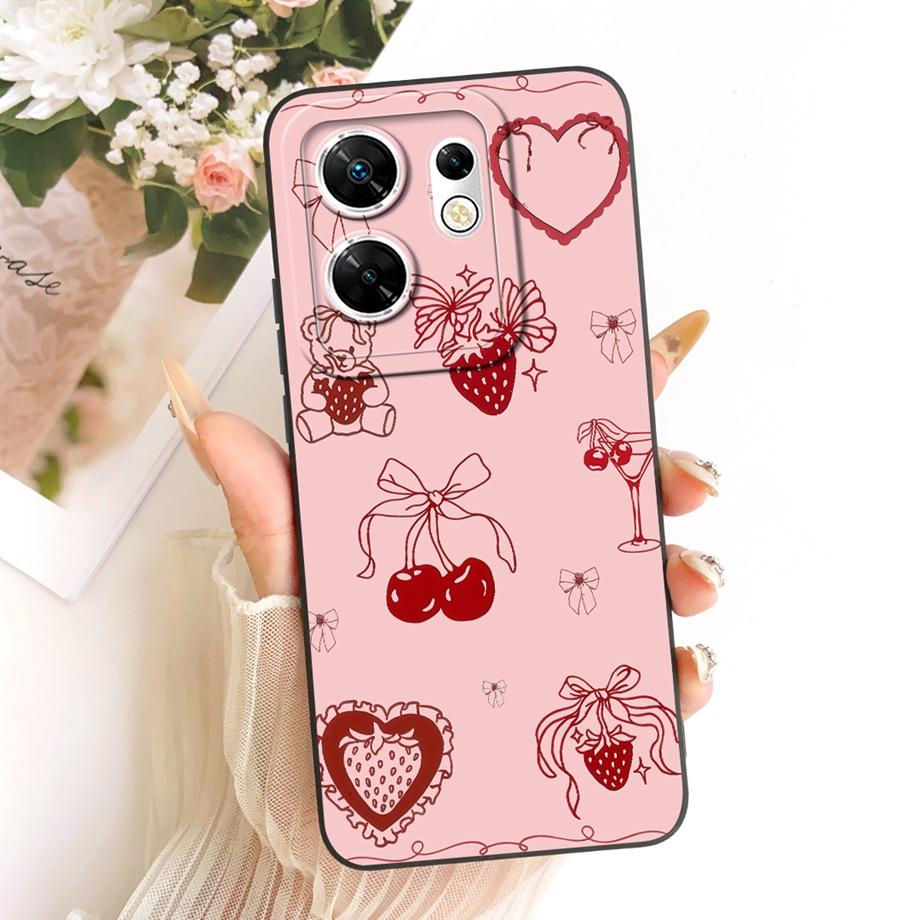 Модный чехол с рисунком для Infinix Zero 30 4G 5G Zero X Neo X Pro, мягкий матовый силиконовый чехол с узором из бантиков, мультяшный кот