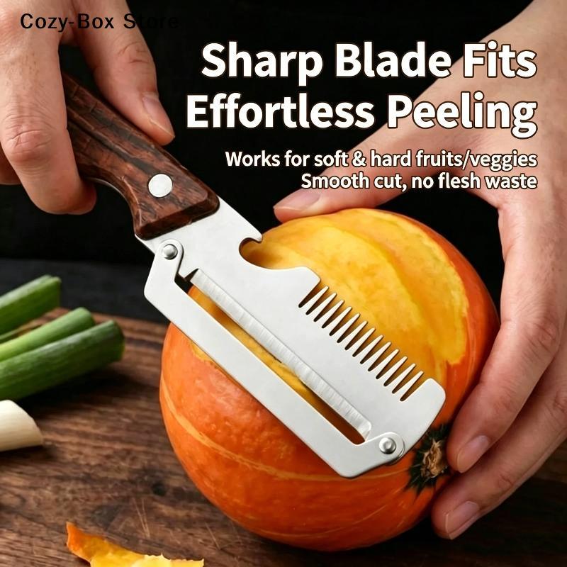 [ZY]Multifunctional Onion Slicer Sharp Rustproof Stainless Steel Blade For Kitchen Shredding Peeling Bottle Opening[ZY] 1