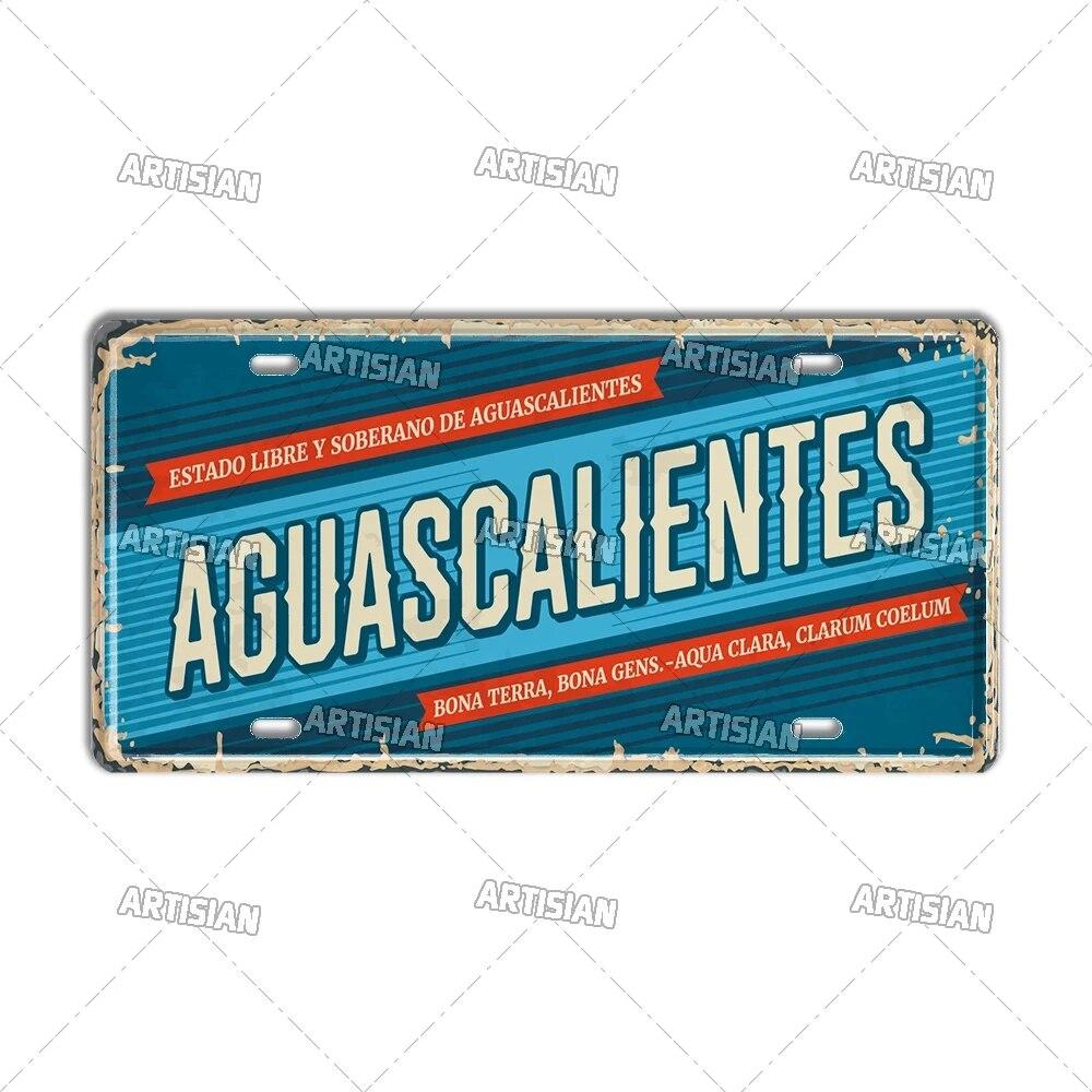 MEXICO License Plate City Metal Tin Plaque Car Metal Sign Wall Decor Garage Bar Pub Club Hotel Cafe Kitchen Home