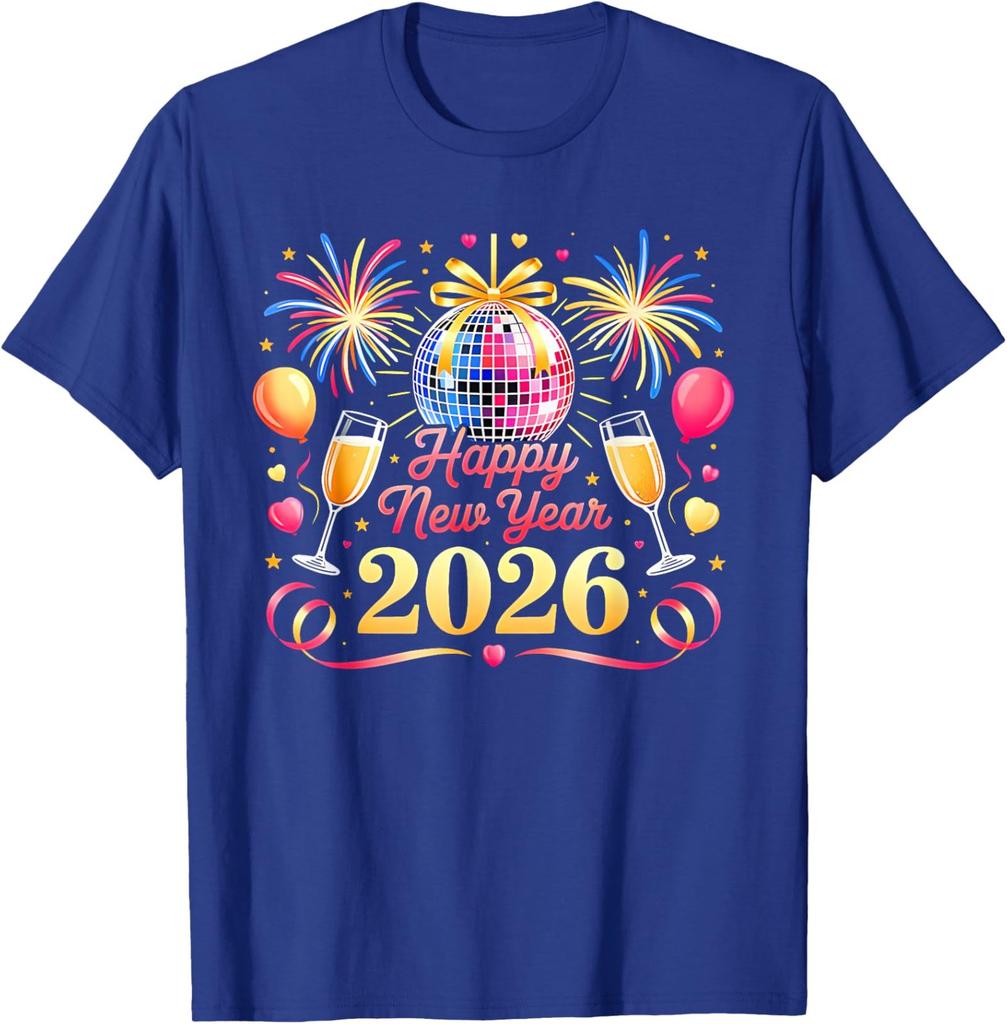 Happy New Year 2026 Eve Party Countdown Fireworks Unisex T-Shirt