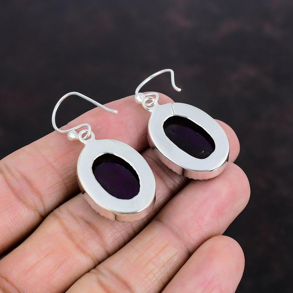 Серьги из фиолетового огненного лабрадорита, серьги из стерлингового серебра 925 пробы, дизайнерские ювелирные изделия, серьги из драгоценных камней высшего качества, серьги ручной работы, подарки для друга