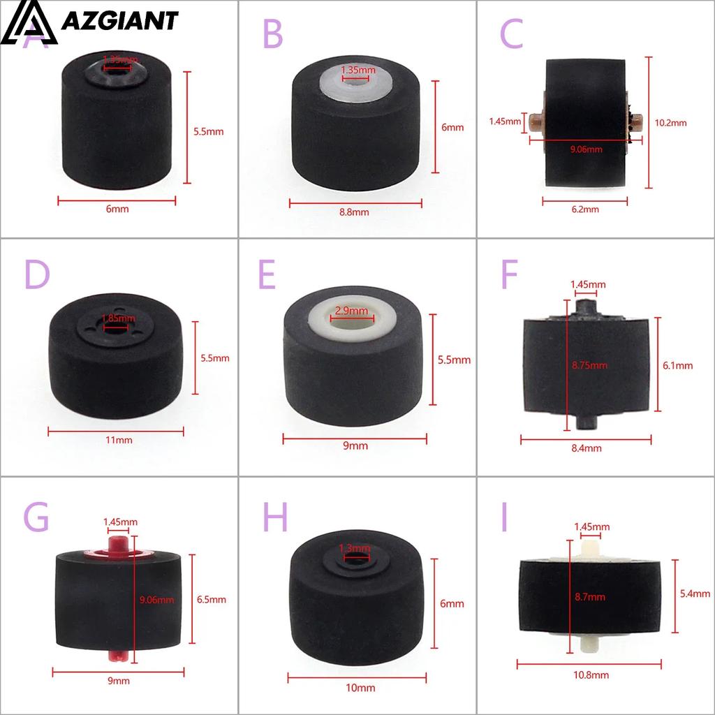 5pcs 13x6.3x2 12.8*6.3*2.5 13*6*2.5 different car retractor press belt pulley deck audio pressure recorder pinroller tape player