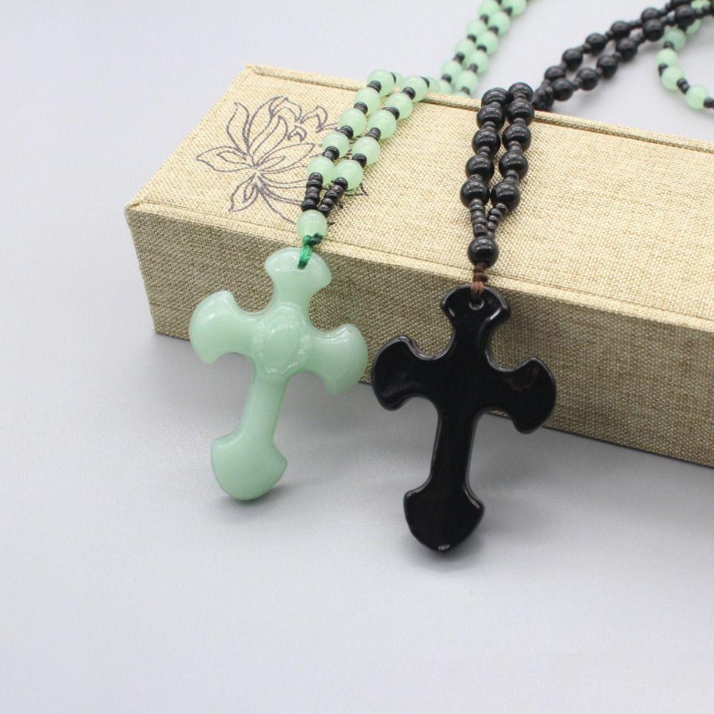 Classic Religious Style Fashion Pendant Amulet Jewelry Pendant Beaded Necklace New Cross Christian