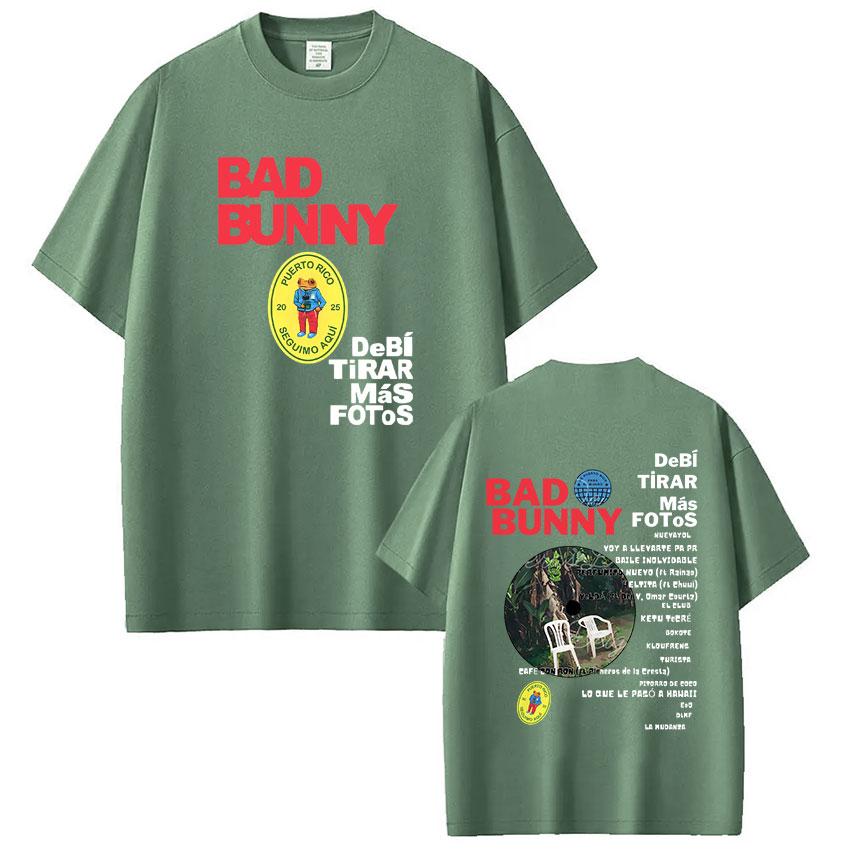 ZX Rapper Bad Bunny Album Tshirt Debi Tirar Mas Fotos DTMF 2026 T Shirts Men Women Clothing Fashion Hip Hop Tshirts Streetwear
