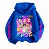 KPop Devil Hunter Sweatshirt Hooded Children's Spring and Autumn Outfit Rumi Mira Zoey Cartoon Anime Girl Long Sleeved