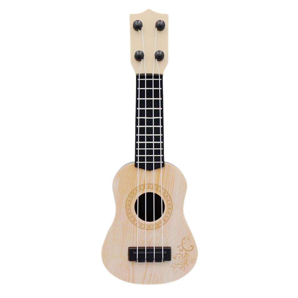 Mini 4 Strings Classical Ukulele Guitar Toy Simulation Kids Children Beginner Music Enlightenment Small Guitar for Entertainment