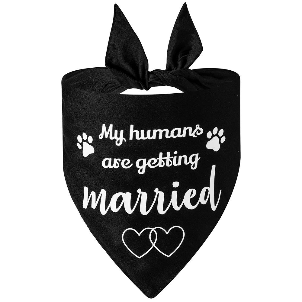 Best Selling Personalized Polyester Wedding Pet Triangle Bandana Print Design for Dogs Cats Bridal Party Scarf Photo Prop