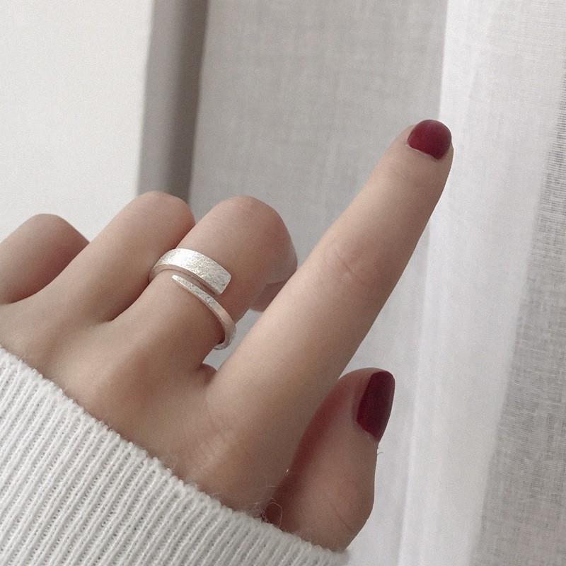 Silver Color Ring for Women Girl Jewelry Geometry Hollowed Out Design Overlapping Simple Gift