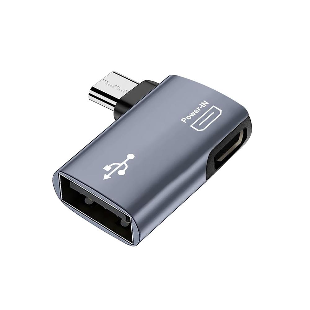 OTG-адаптер для Fire TV Stick, 90 градусов влево/вправо, с питанием, Micro USB на USB OTG-адаптер для Android-телефона, планшета