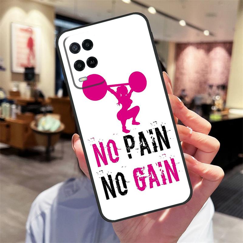 Без боли нет прогресса Чехол для Oppo A94 A74 A54 A18 A38 A58 A78 A98 A40 A60 A80 A16 A76 A96 A15 A17 A77 A57S Чехол