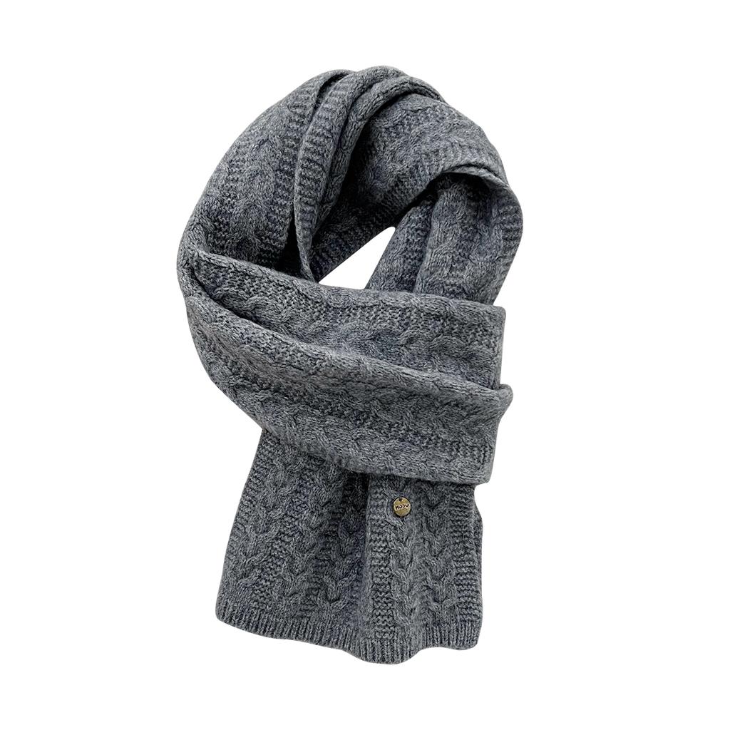 New 100% Wool Scarf Winter  Solid Color Knitted Scarf Universal Warm Scarf Holiday Gift