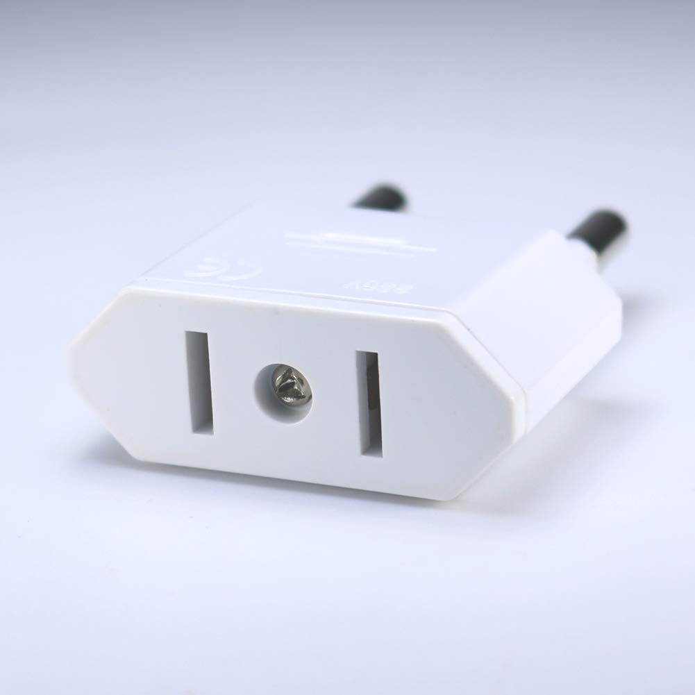 Lingzaling Europe Outlet Conversion Adapter for Overseas Travel Power Conversion Plug C Type Set of 2 (White)