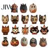 Premium Solid Wood Art Halloween Wooden Ornaments, Distressed Pumpkin/Cat Decorations, Desktop & Wall Durable Tabletop Decors for Autumn Harvest
