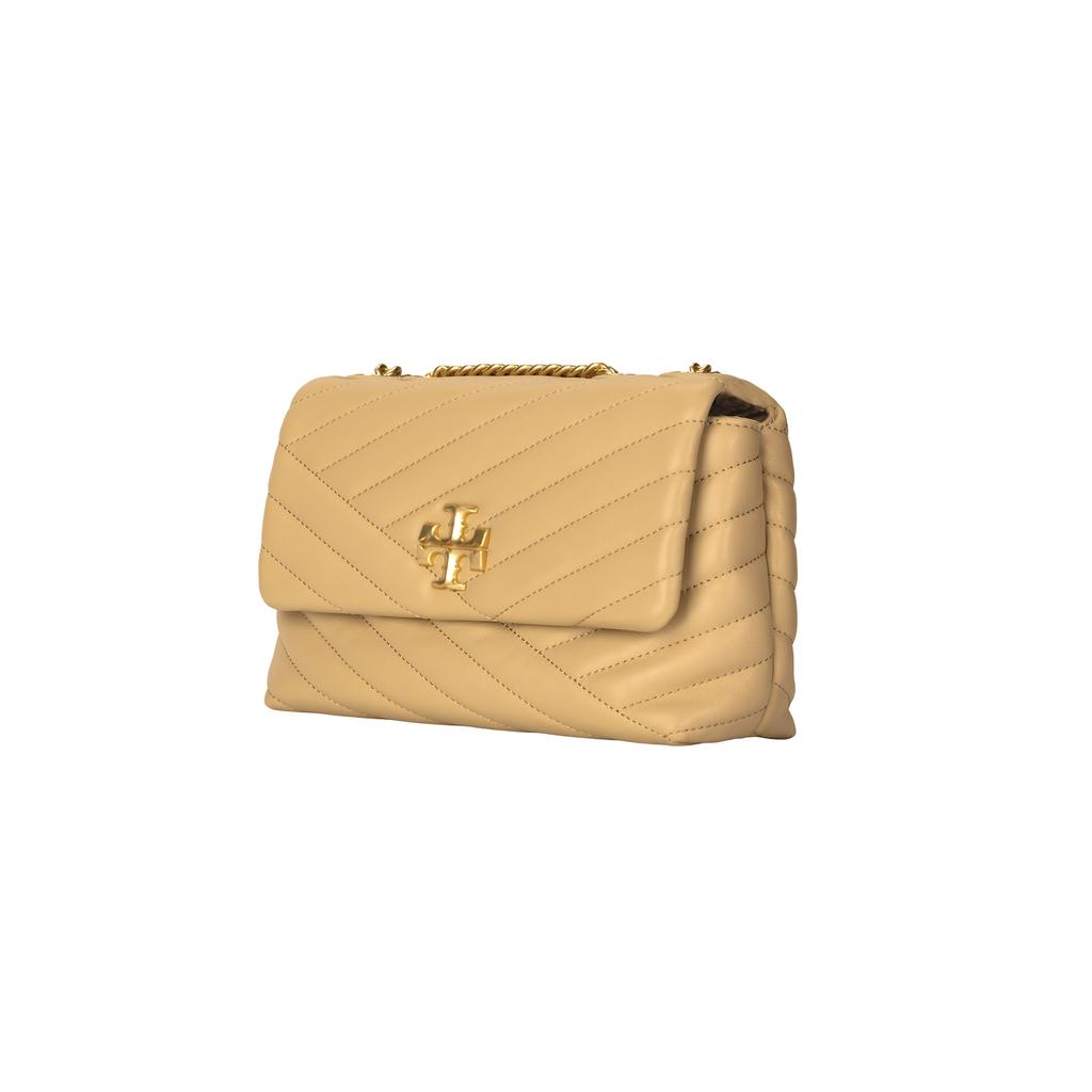 Tory Burch Kira Quilted Signature Double T Logo Adjustable Chain Shoulder Strap Crossbody Bag Small Women bags Light-Brown 90452-251