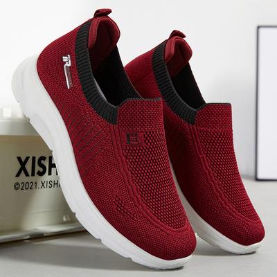 Обувь для мам, новые весенние повседневные туфли-лодочки, дышащая обувь без шнуровки с мягкой подошвой для старой женской обуви