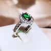 Exquisite Green Zircon Ring for Women's Party Jewelry Shiny AAAA Zircon Ring Wedding Bridal Jewelry Engagement Ring