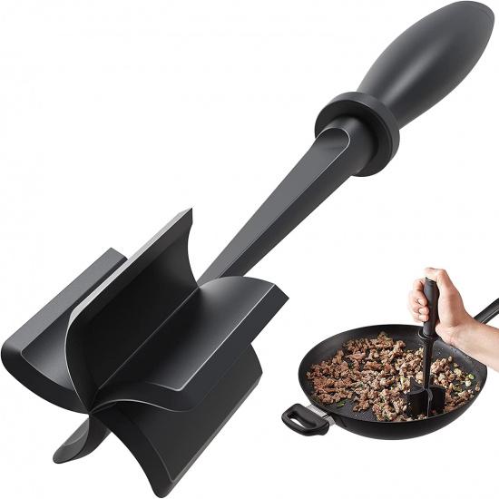 Meat Chopper for Ground Beef Heat Resistant Meat Masher for Hamburger Meat 5 Curved Blades Ground Beef Smasher Kitchen Gadgets 3