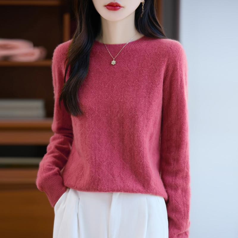 Women's Cashmere Sweater Qinghe Cashmere 30% Cashmere 70% Wool Autumn and Winter Pullover Warm and Fashionable