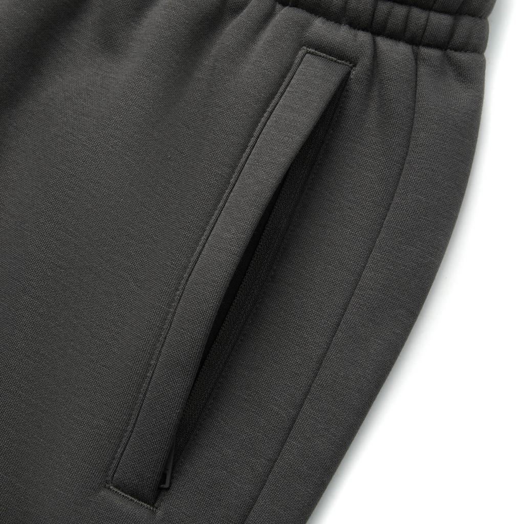 Li Ning Sports Lifestyle Series Letter Mid Waist Удобные дышащие флисовые прямые трикотажные спортивные брюки мужские брюки темно-серого цвета AKLU955-3