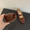 French Retro Red Mary Jane Shoes Women's 2025 New Autumn Temperament Square Head Ballet Flat Bottom Shallow Mouth Single Shoes