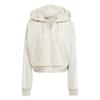 Essentials 3-полоски French Terry Quarter Zip Hoodie Wonder Alumina/White Women Streetwear JN1958