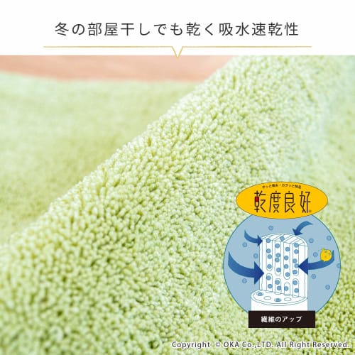 Oka Oka Dry Good D Nature Long Mat, Gray, Approx. 50cm x 150cm, Kitchen Mat