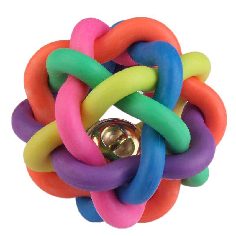 Pet Dogs Colorful Non-toxic Chew Toys with Bells Puppy Funny Interactive Exercise Ball