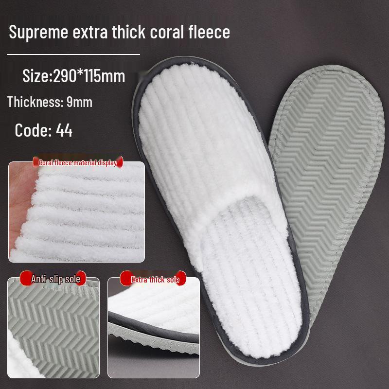 Luxury Anti-Slip Disposable Cotton Hotel Slippers for Guests