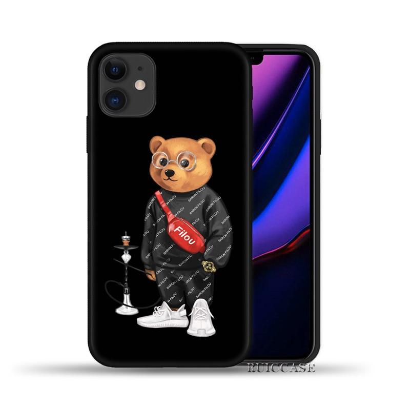 Милый медведь модный брендовый защитный чехол для iPhone 11 12 13 Pro XS Max XR X 6 6S 7 8 Plus 5S SE 2020 12Mini мягкий силиконовый чехол
