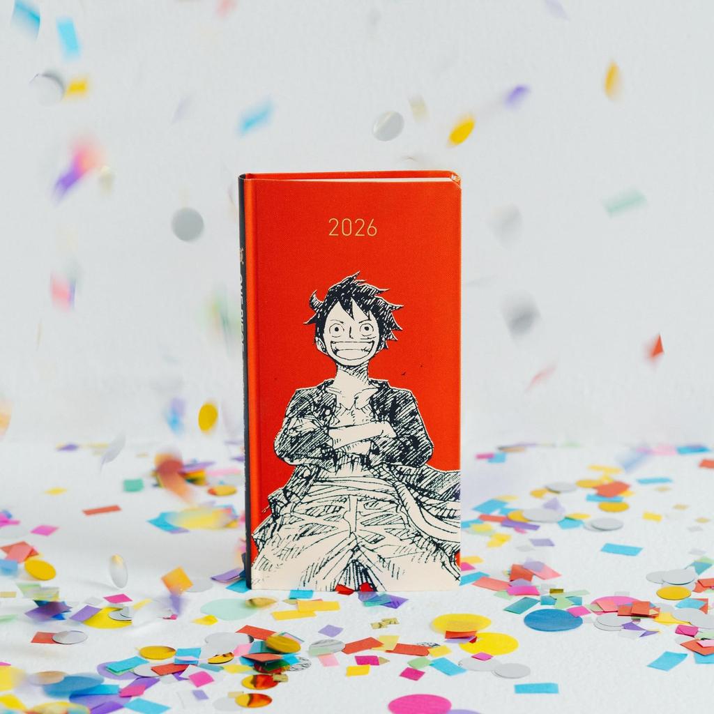 Hobonichi Techo 2026 Weeks English Edition ONE PIECE Hat Luffy RED January Start Weekly Planner Left Slim Vertical magazine/Straw